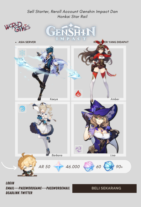 [Eropa] Akun Siap Gacha 39-40k Aether Mc [Ex Hack]